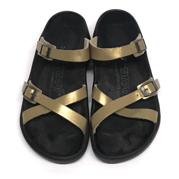BIRKENSTOCK TATAMI Gold Criss Cross Sandals 37 6 N - Picture 3 of 8